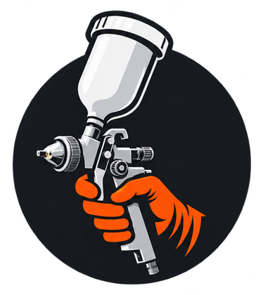 Logo Semedo : main au gant orange tenant un pistolet à peinture